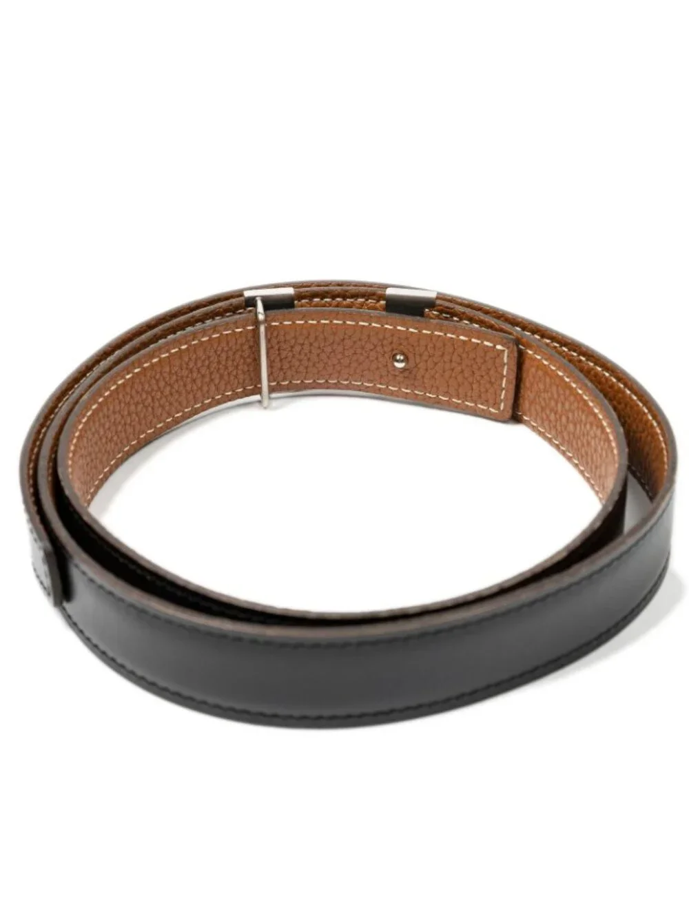 Hermes Constance Belt 32 Black Brown Box Leather